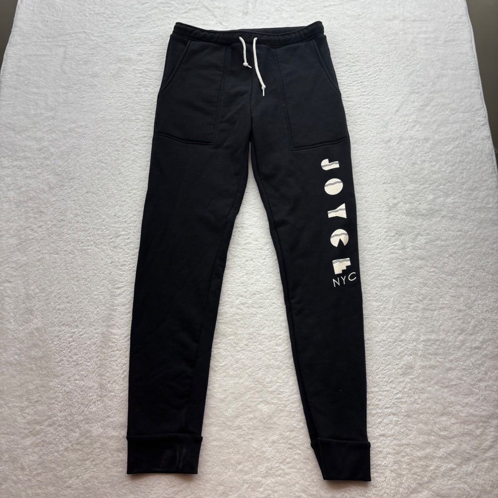 American Apparel Joyce NYC Classic Sweats Black Graphic Joggers Small USA Made